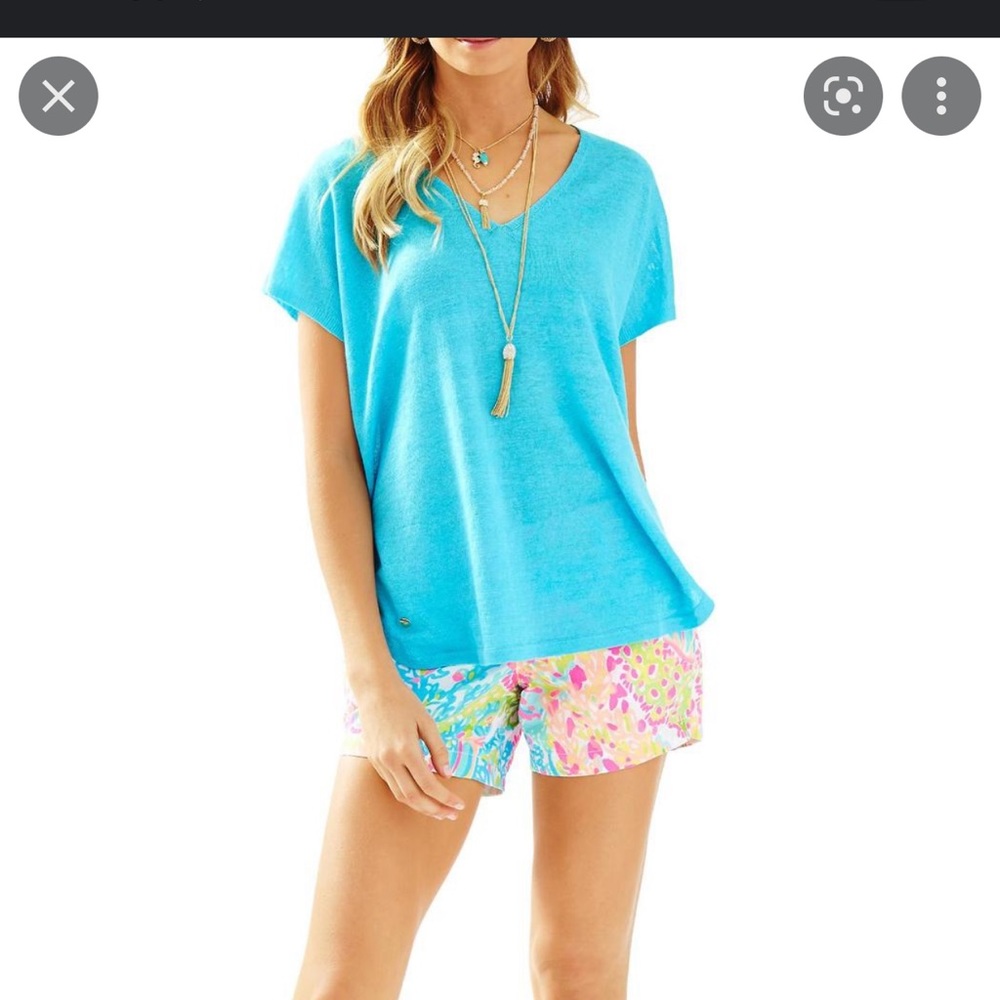 Lilly Pulitzer Sanford v neck linen knit sweater